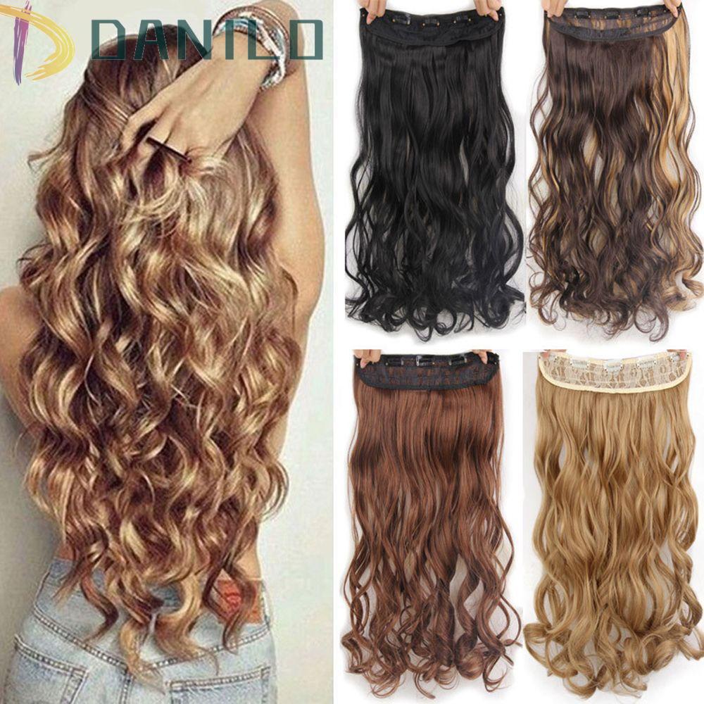 Tóc Giả Xoăn Dày 60cm Bằng Sợi Tổng Hợp Chịu Nhiệt Tự Nhiên Thương Hiệu DANILO