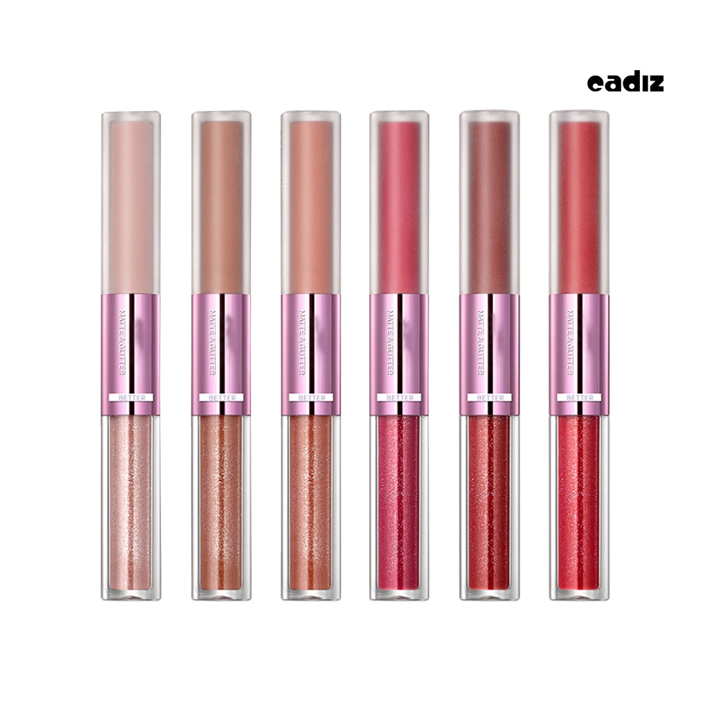 1 Bộ Son Môi Dạng Lỏng CADI 1 Đầu Không Phai Không Dính Cốc Màu Nhung Lì Ánh Ngọc Trai Hai Đầu