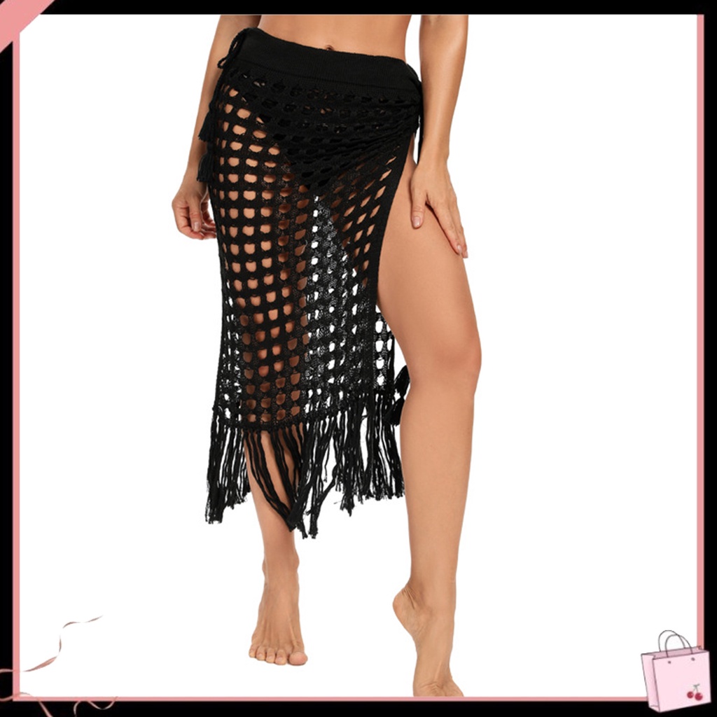 {Soltweter} Chân Váy Bikini Phối Tua Rua Rỗng Gợi Cảm Cho Nữ Đi Nghỉ Mát