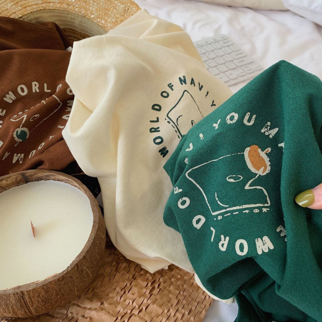 MNGRL Áo Thun Cotton Mỏng Tay Ngắn Màu Trơn Phong Cách Hàn Quốc Thời Trang Mùa Hè Cho Bé Gái Bé Trai