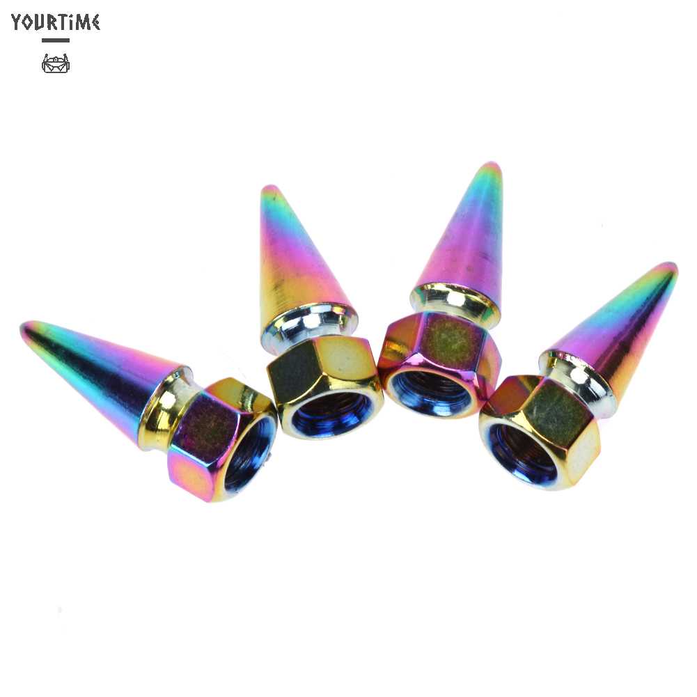 Bộ 4 Nắp Van Bánh Xe Màu Sắc Cầu Vồng