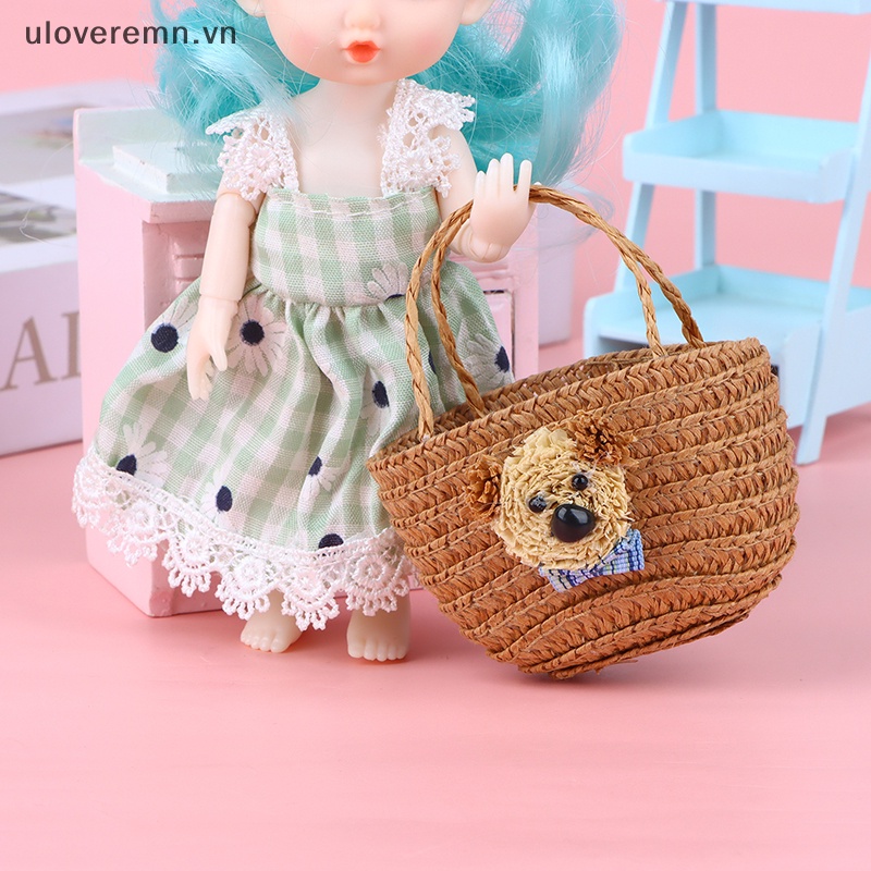 Giỏ Đan Mini Đựng Đồ Đa Năng Cho Nhà Búp Bê Tỷ Lệ 1 / 12