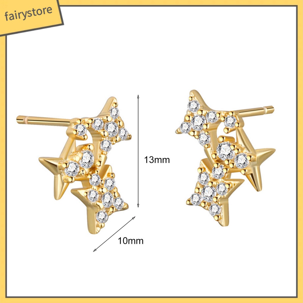 Bông Tai Hình Ngôi Sao Đính Đá Sang Trọng Cho Nữ