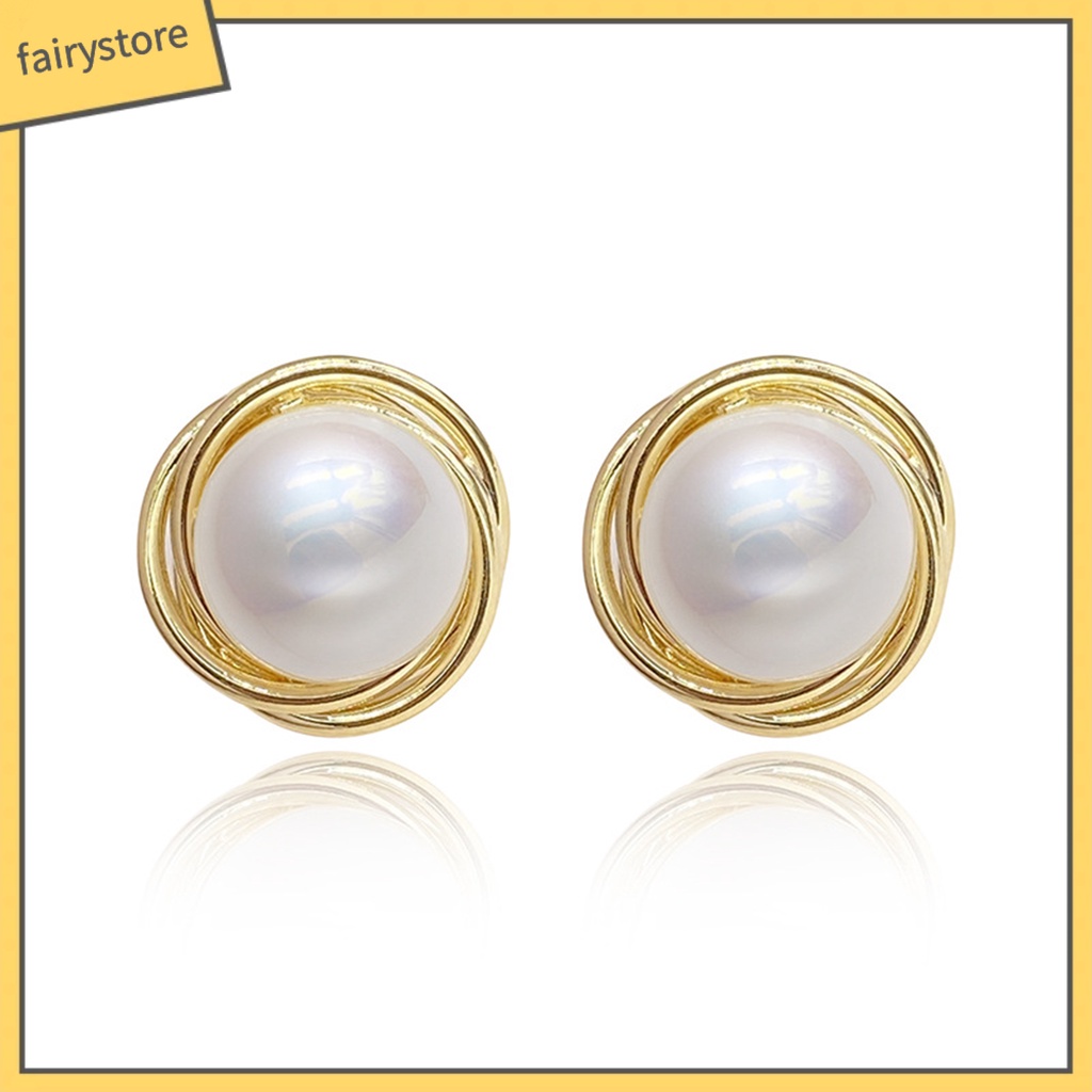 1 Đôi Bông Tai Ngọc Trai Giả Mạ Điện Phong Cách Hàn Quốc