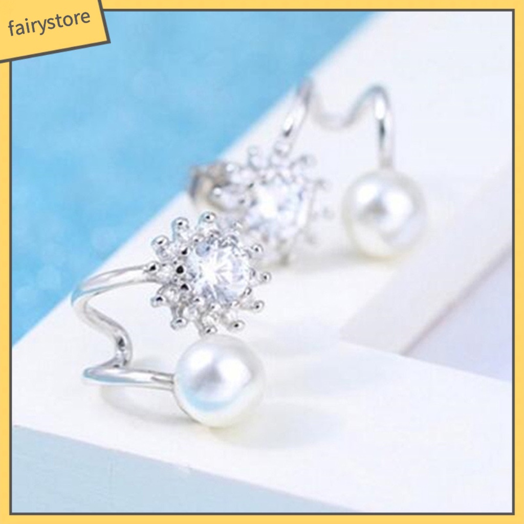 1 Đôi Bông Tai Hoa Hướng Dương Đính Đá Zircon Thời Trang