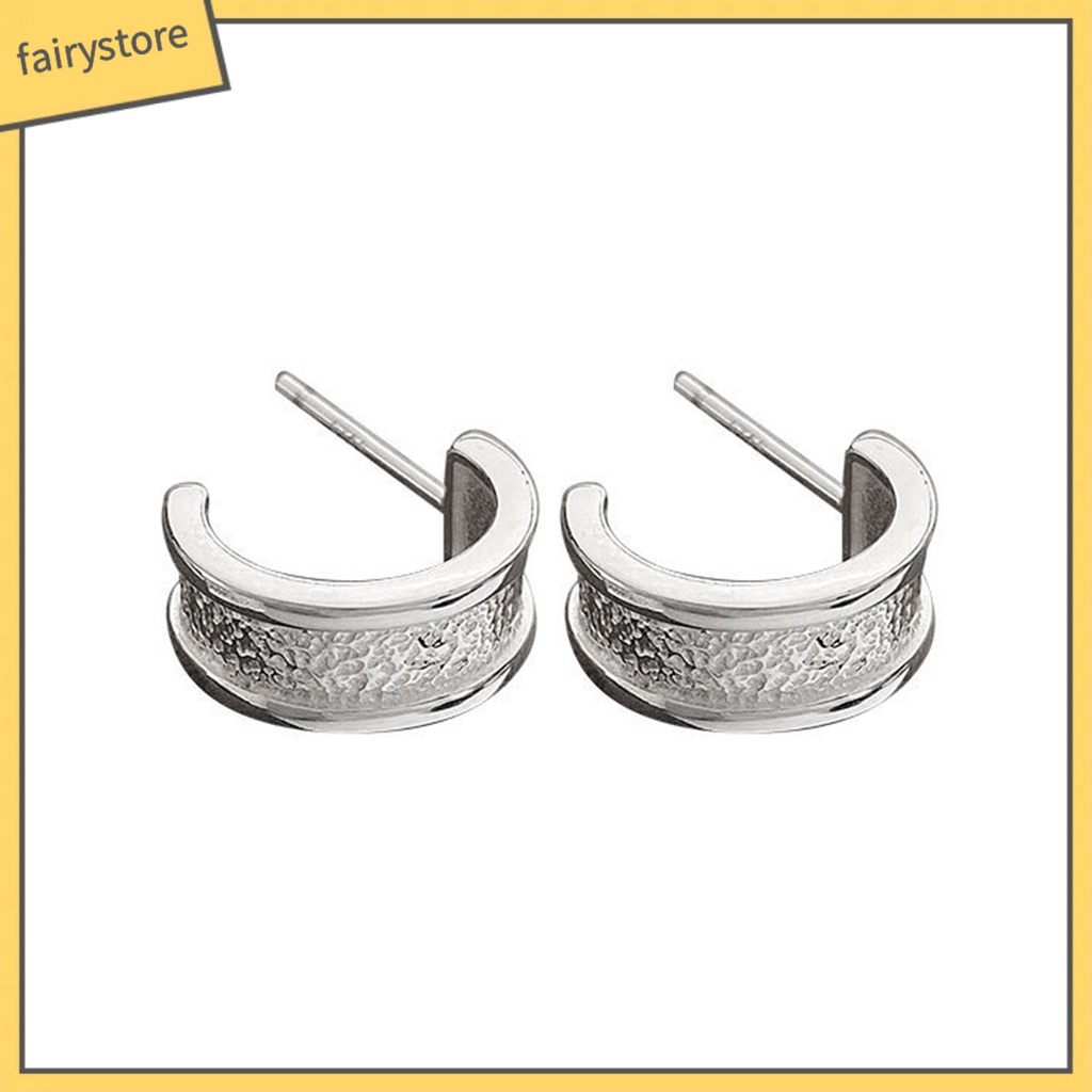 1 Đôi Bông Tai Hình Chữ C Chống Dị Ứng Thời Trang Dành Cho Nữ