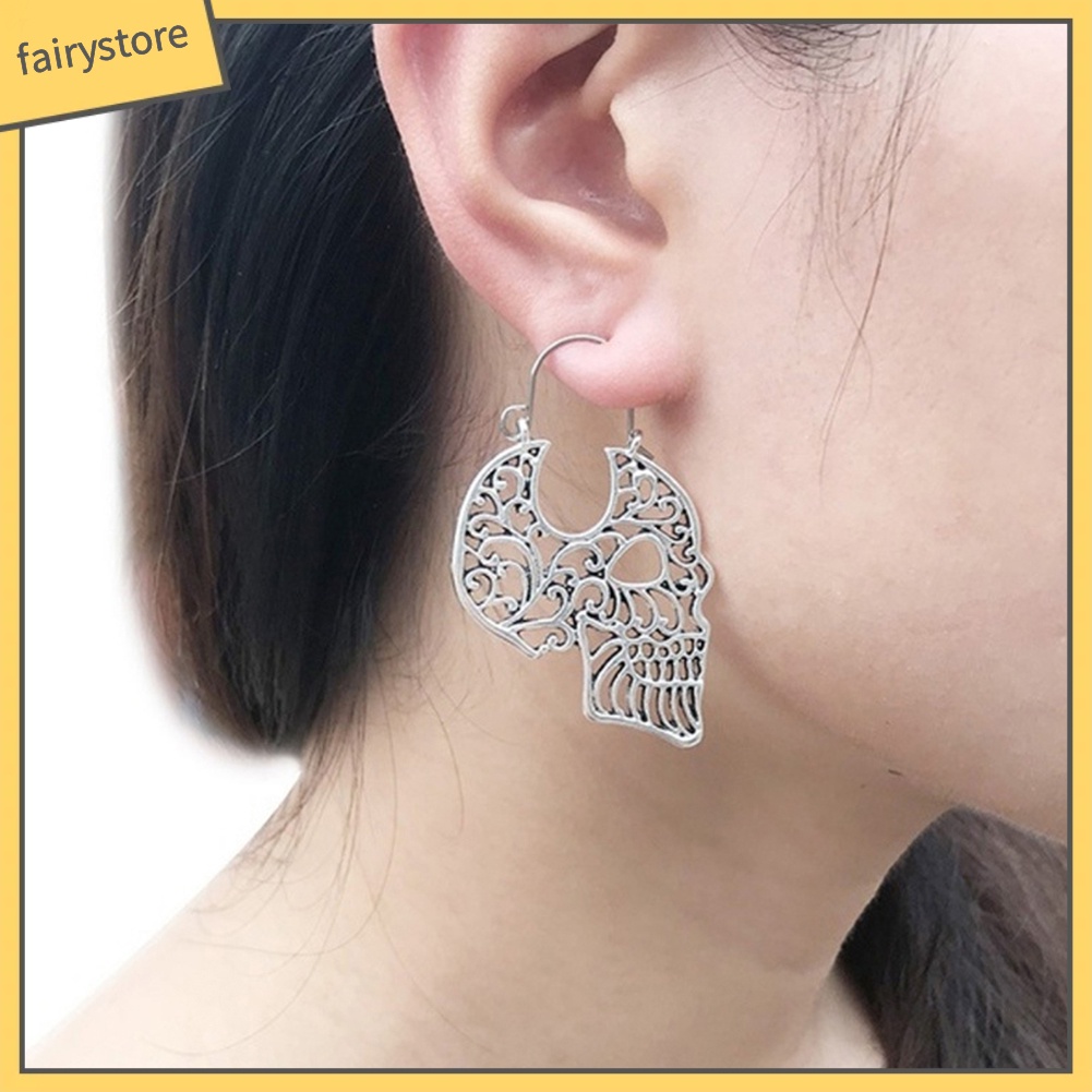 Bông Tai Hình Đầu Lâu Rỗng Thời Trang Halloween