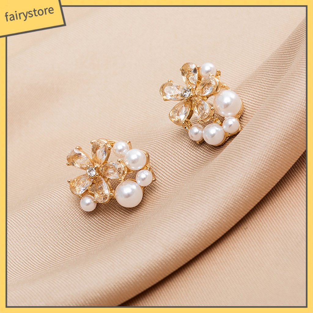 1 Đôi Bông Tai Đinh Tán Bằng Hợp Kim Cứng Chống Dao Hình Bông Hoa Dành Cho Nữ