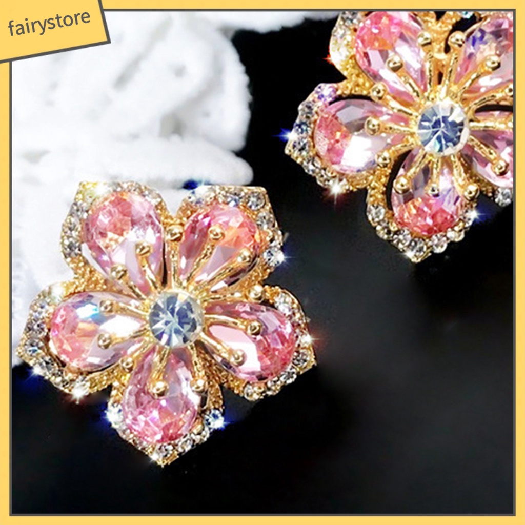 1 Đôi Bông Tai Hình Hoa Bằng Hợp Kim Lâu Trôi Quyến Rũ Dành Cho Nữ