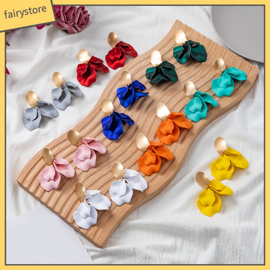 1 Cặp Bông Tai Thả Vỏ Sò / Hình Học Bằng Acrylic Thời Trang Thanh Lịch Dễ Phối Đồ Cho Nữ