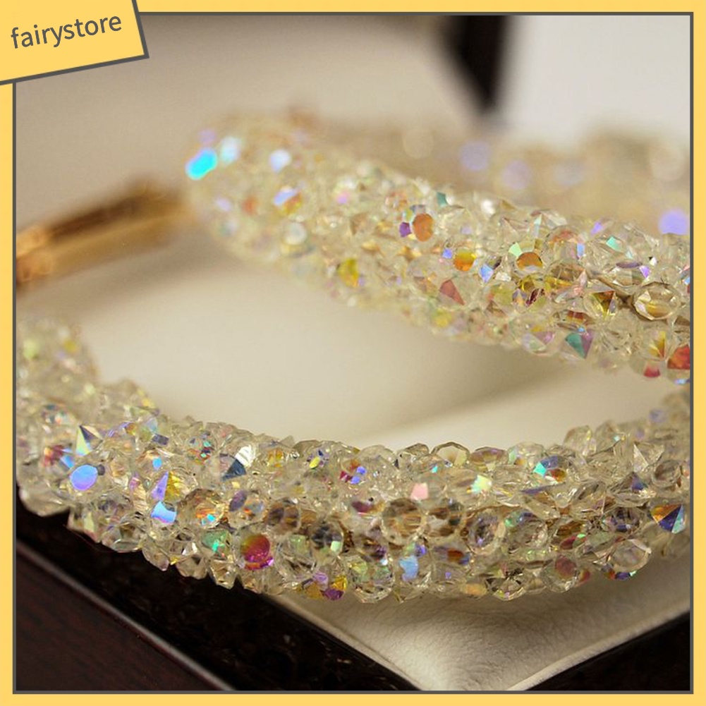 Đôi Bông Tai Khoen Tròn Đính Đá Thời Trang Cho Nữ