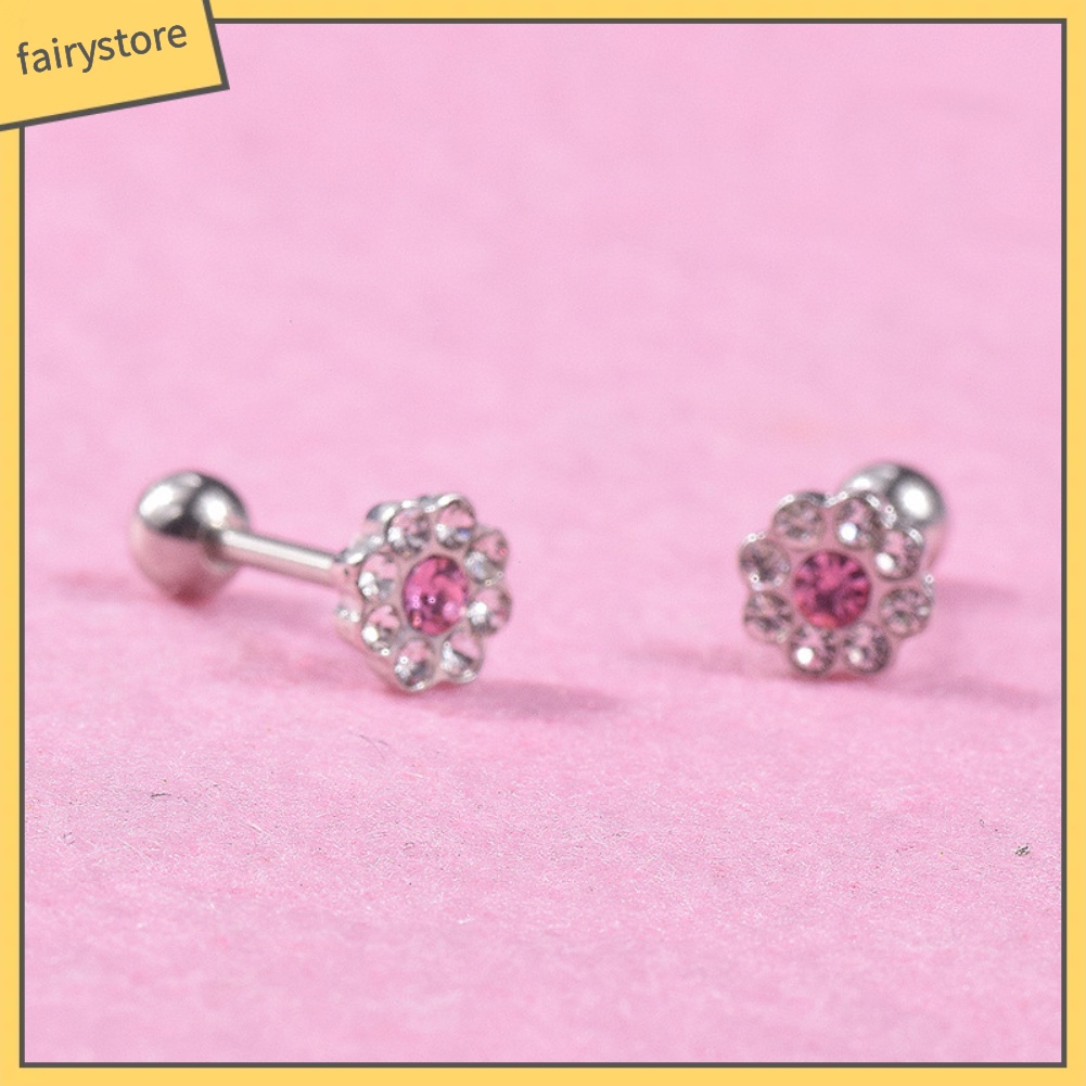 1 Khuyên Tai Hình Hoa Đính Đá Zircon Thời Trang Cho Nữ