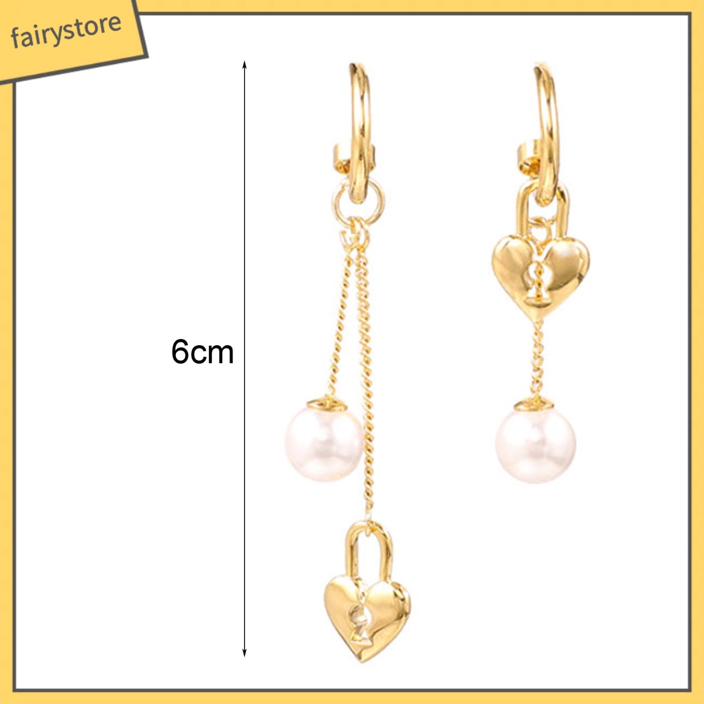 1 Đôi Bông Tai Hình Trái Tim Bằng Hợp Kim Dành Cho Nữ