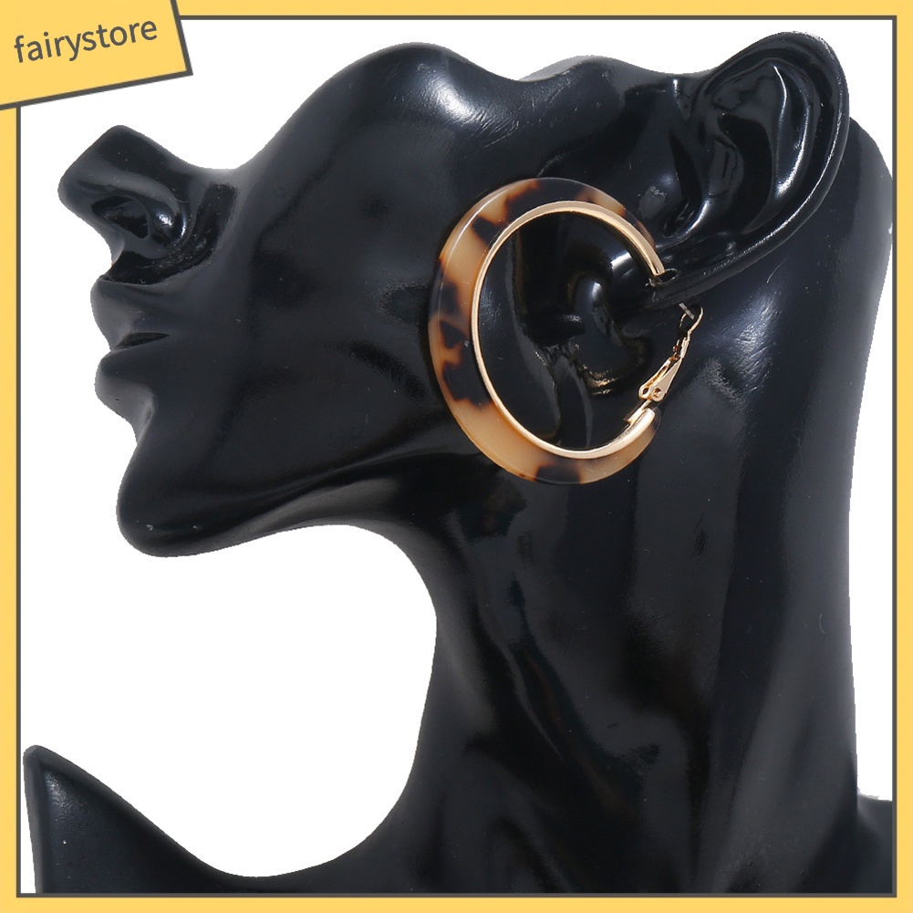 Bông Tai Tròn Họa Tiết Da Báo Thời Trang Dành Cho Nữ