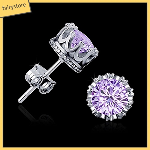 Bông Tai Mạ BạC HìNh Vương MiệN ĐíNh Đá ThờI Trang