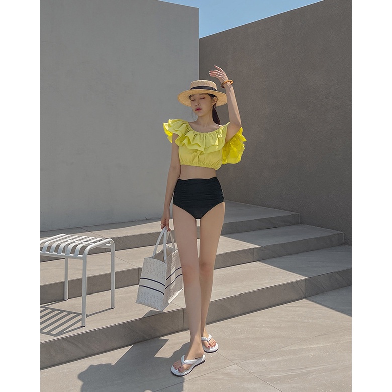 Bộ Đồ Bơi Một Mảnh Lưng Cao Che Bụng Phong Cách Hàn Quốc Thời Trang Mùa Xuân Mới Cho Nữ