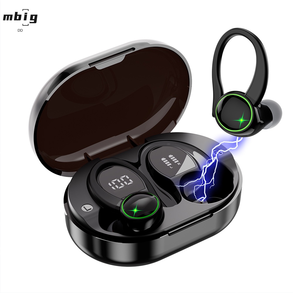 Tai Nghe Móc Tai Không Dây Màu Đen Chống Mồ Hôi Đa Năng Dùng Khi Chạy Bộ / Đạp Xe
