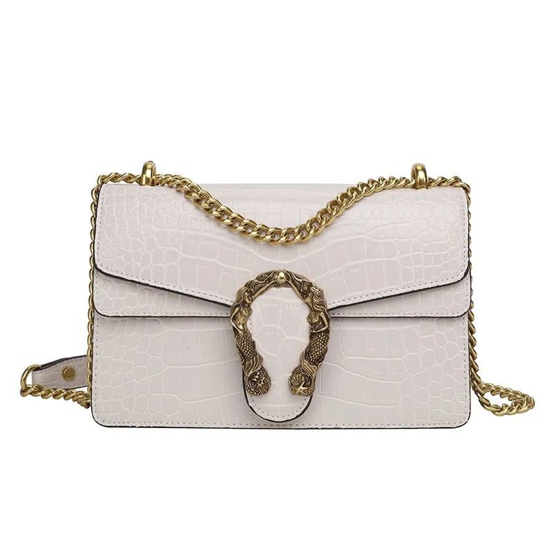 Túi Đeo Vai Da Thật Cao Cấp Phối Dây Xích Thời Trang 2023 Cho Nữ