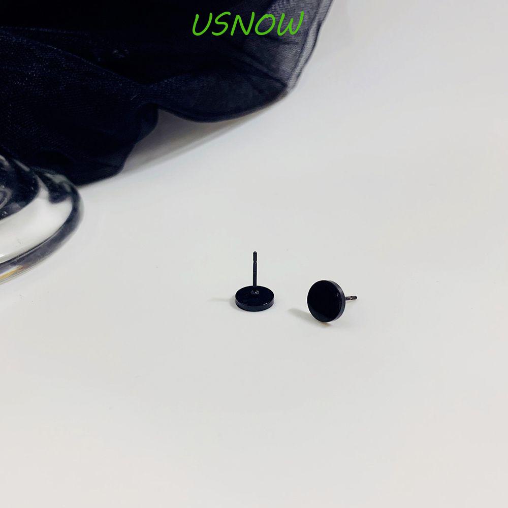 Khuyên Tai Tròn Bằng Thép Titan Màu Sắc Đơn Giản Phong Cách Đường Phố Hàn Quốc