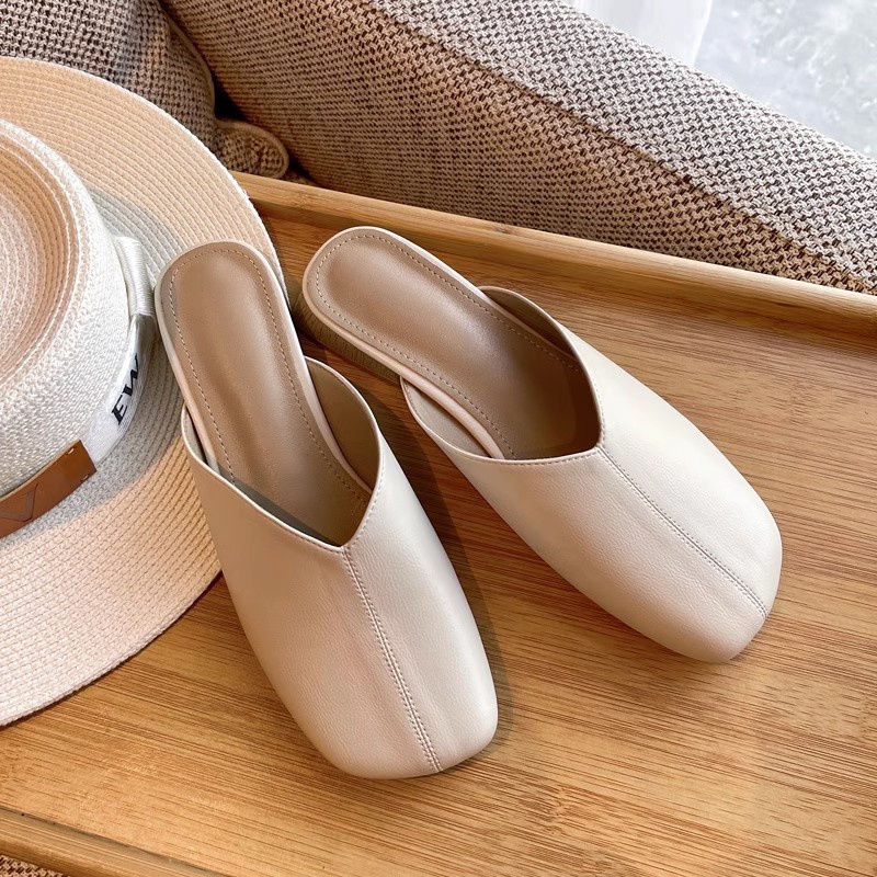 Duoya Giày Lười Đế Phẳng Bít Mũi Bằng Da Mềm Thời Trang Mùa Hè Cho Nữ [Hàng Có Sẵn] Miễn Phí Vận Chuyển