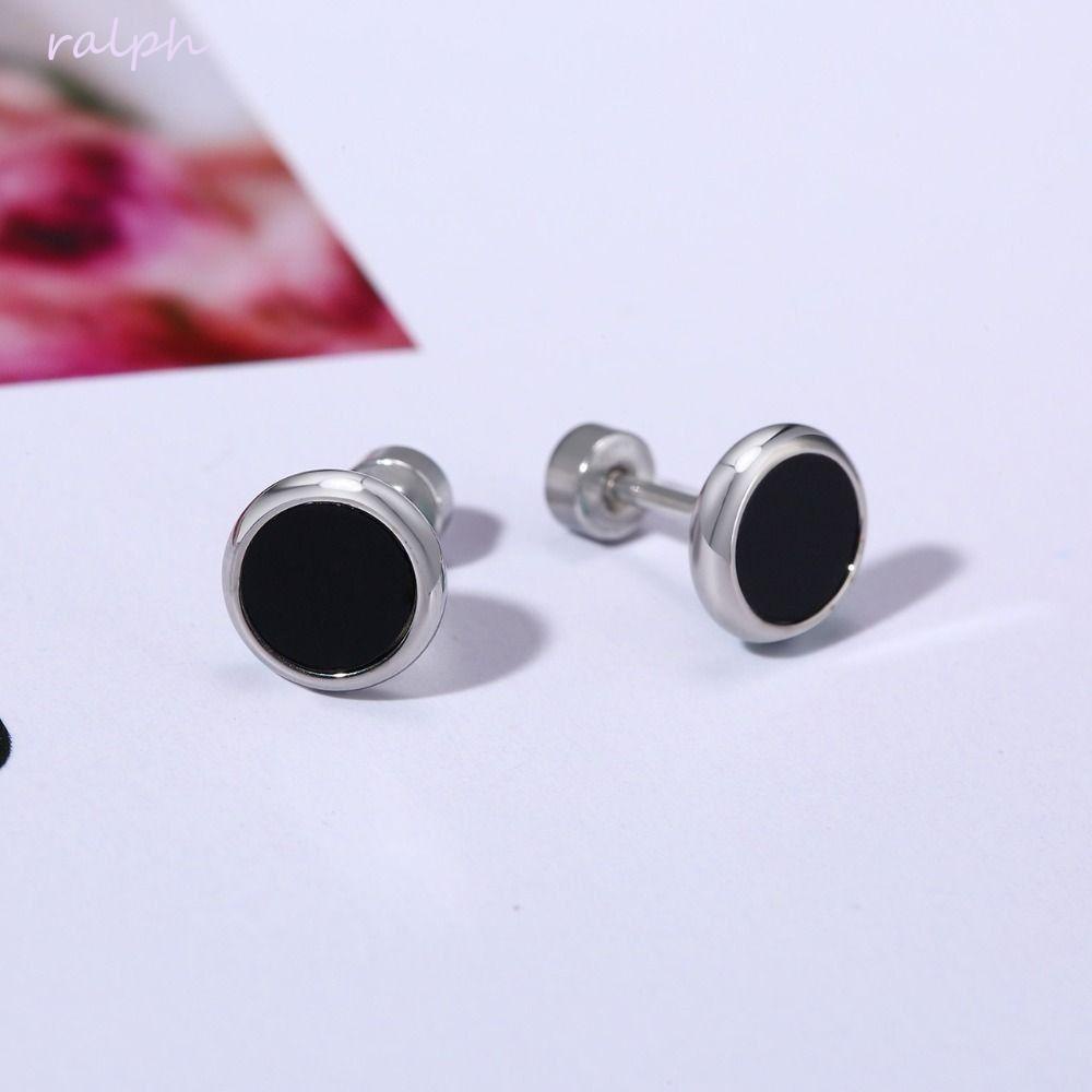 Khuyên Tai Tròn Bằng Thép Không Gỉ Phong Cách Vintage Thời Trang