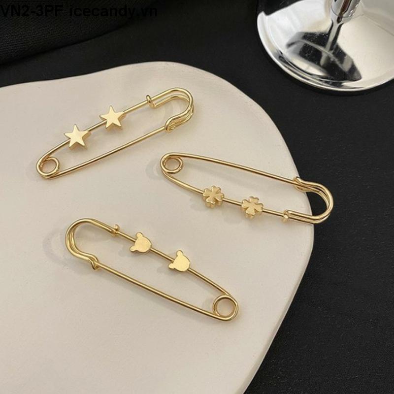 🥟ice🥟Ghim Cài Áo Sơ Mi / Quần Dài Chống Rơi Thiết Kế Nhỏ Gọn Thời Trang Sang Trọng Cho Nữ