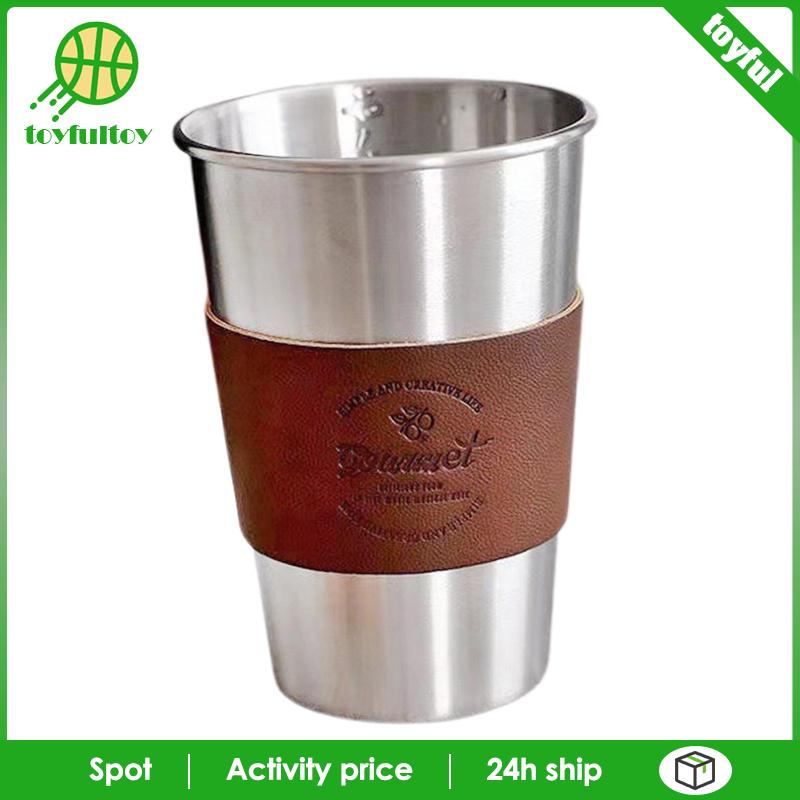 Cốc Uống Nước Bằng Thép Không Gỉ Có Tay Cầm Tiện Dụng