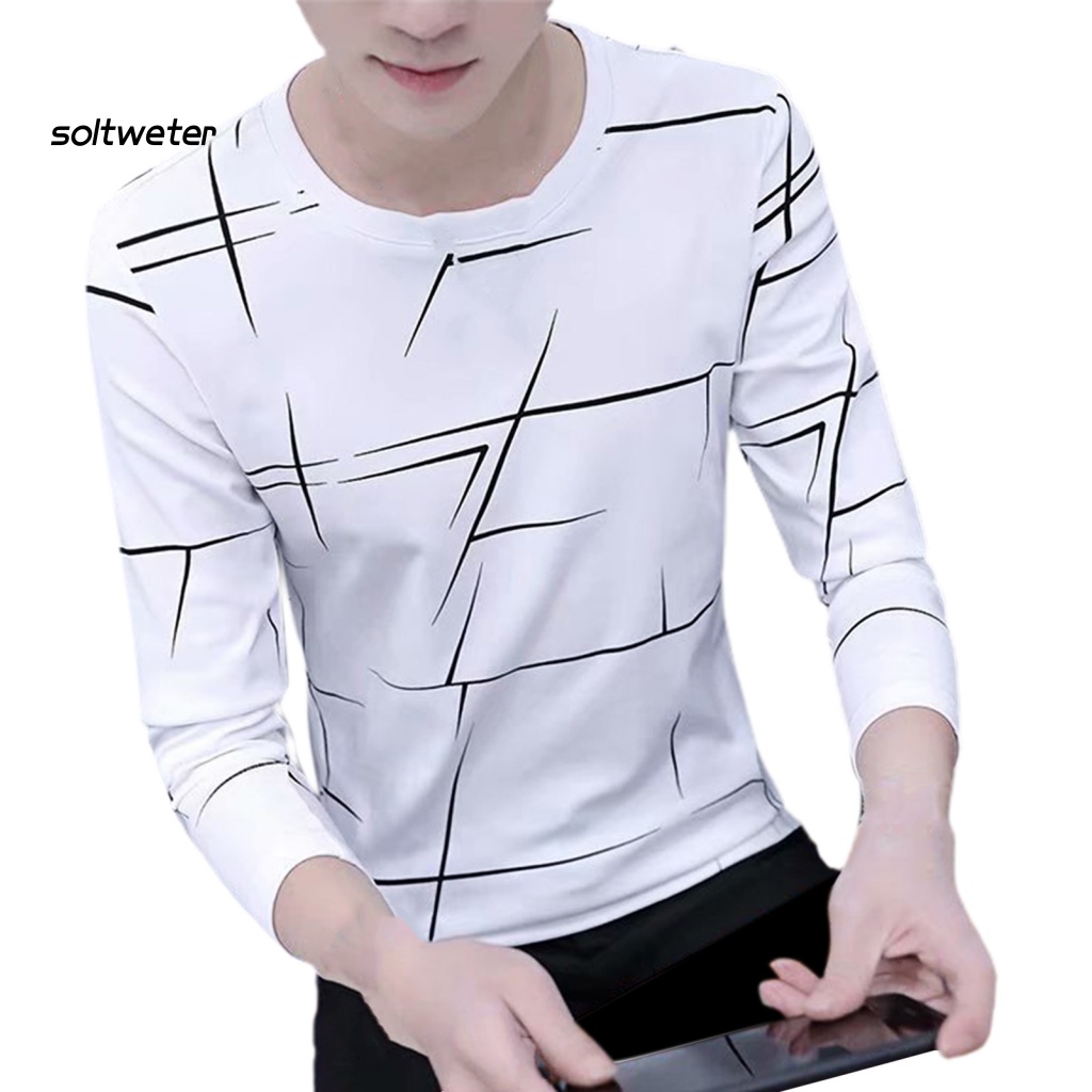 Áo Sơ Mi Cổ TròN Kẻ SọC Phong CáCh Vintage MềM MạI Cho Nam