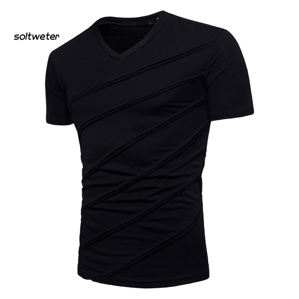 Áo Thun Tay Ngắn Cổ Chữ V Thiết Kế Thoải Mái Thời Trang Mùa Hè Cho Nam