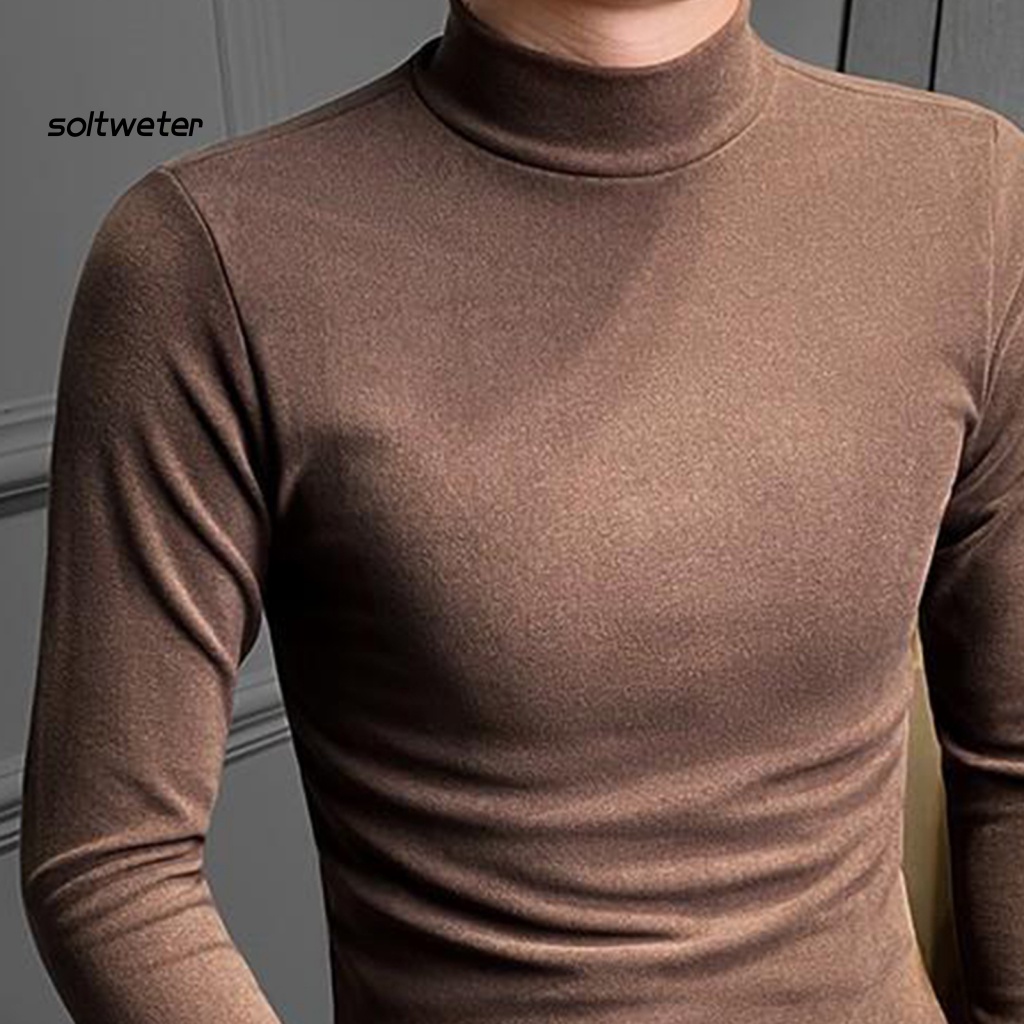 Áo Thun Tay Dài Cổ Cao Màu Sắc Thời Trang Xuân Thu Ấm Áp