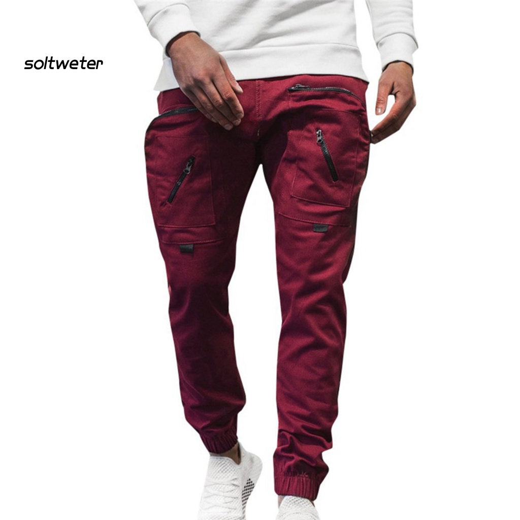 Quần Dài Nhiều Túi Có Khóa Kéo Màu Sắc Thời Trang Mùa Thu Cho Nam