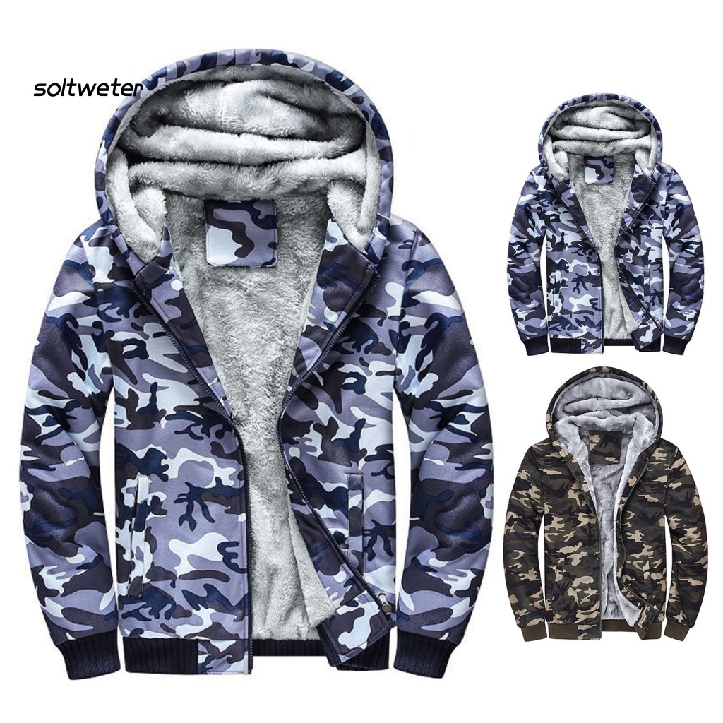 Áo Khoác Có Nón Họa Tiết Rằn Ri Chất Liệu Dày Dặn Ấm Áp Thời Trang Mùa Đông Cho Nam