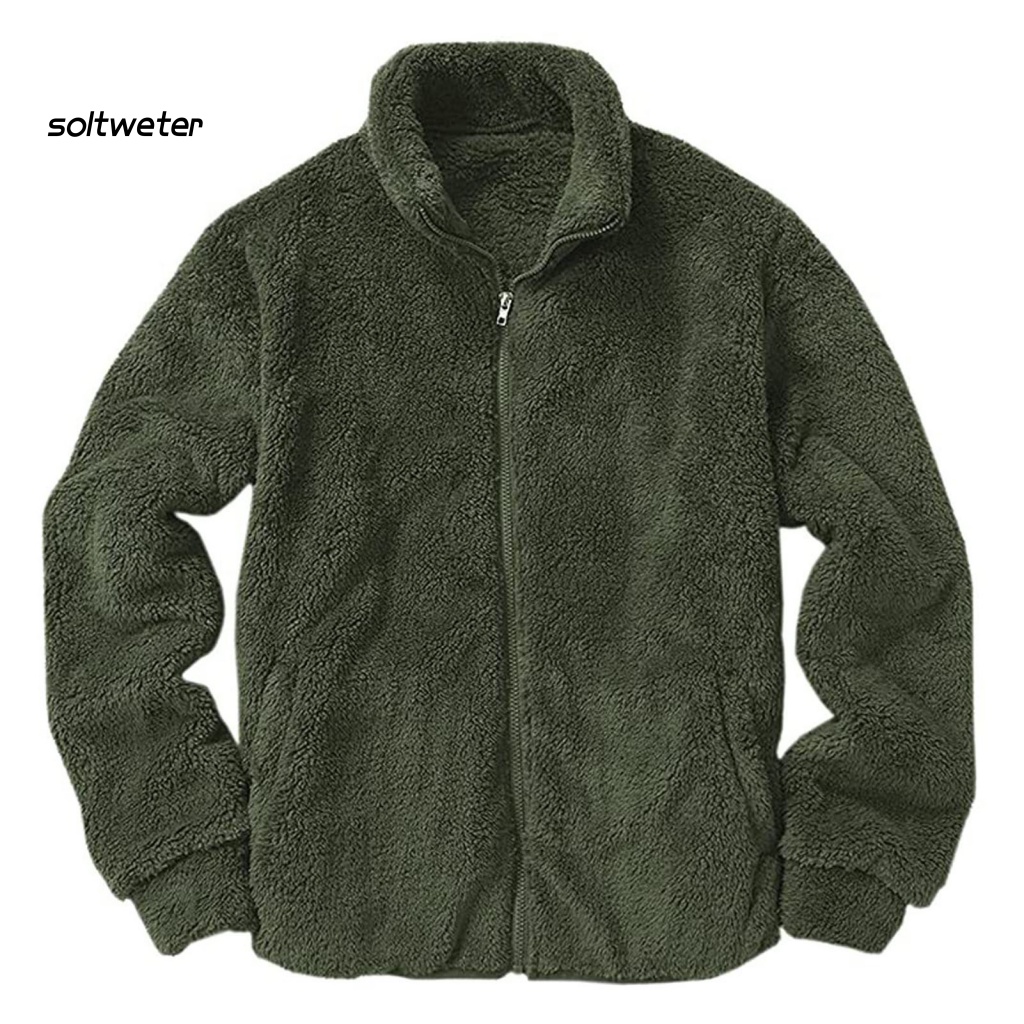 Áo Khoác Nhung Cổ Lọ Có Khóa Kéo Hai Mặt Màu Sắc Thời Trang Cho Nam