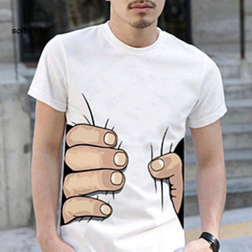 Áo Thun In Họa Tiết Hoạt Hình Vui Nhộn Thời Trang Mùa Hè Cho Nam