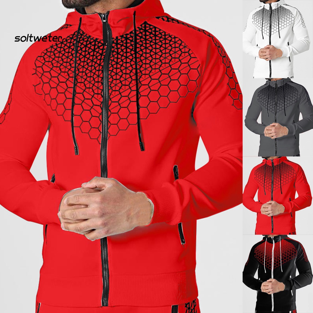 St Áo Khoác Cotton Pha Có Mũ Trùm In Họa Tiết Mịn Màng Thoải Mái Mùa Thu Cho Nam