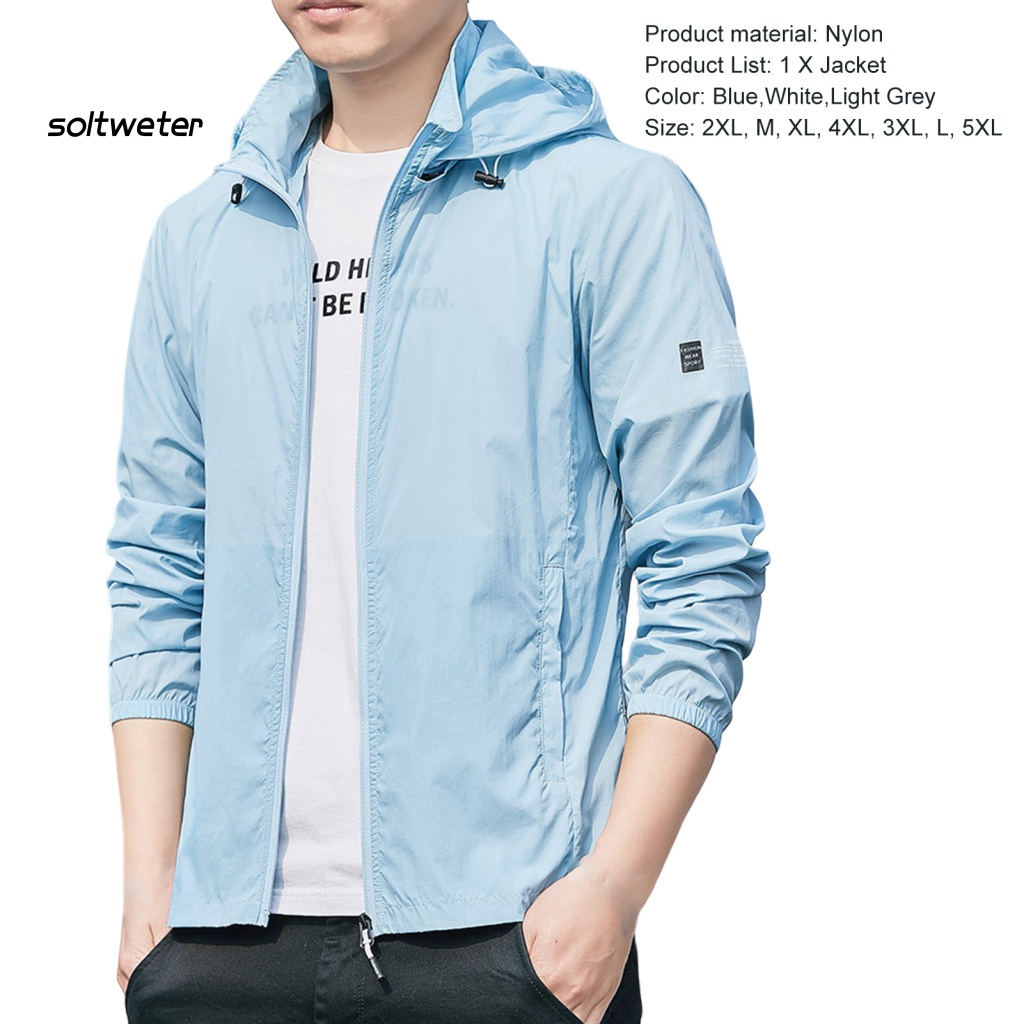 Áo Khoác Chống Nắng Mùa Hè Dáng Suông Mau Khô Có Mũ Trùm Đầu Tay Dài Màu Trơn Có Khóa Kéo Cho Hoạt Động