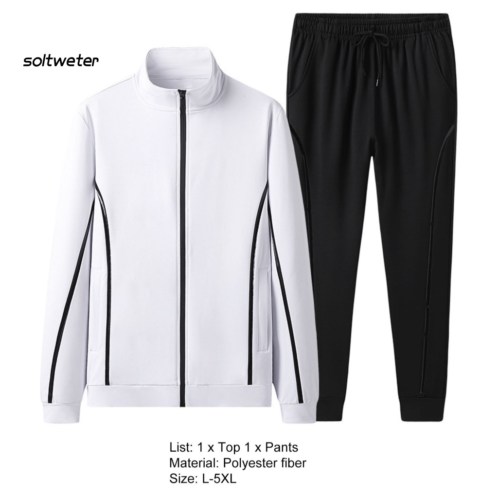 Set 1 Bộ Áo Khoác Cổ Đứng Khóa Kéo Phối Quần Dây Rút Thời Trang Cá Tính