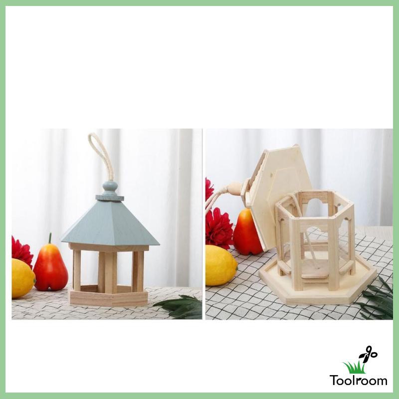 Khay Đựng Thức Ăn Cho Chim Bằng Gỗ Kích Thước 21x26cm Treo Trang Trí Sân Vườn