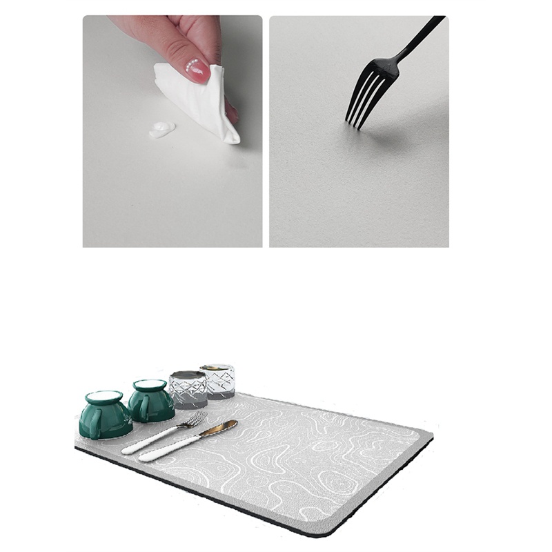 Thảm Cao Su Ráo Nước Siêu Thấm Hút Lót Chén Dĩa Nhà Bếp