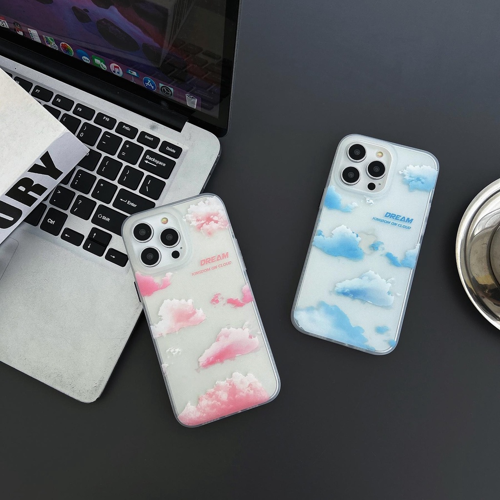 Ốp Điện Thoại Tpu Dẻo Trong Suốt Họa Tiết Đám Mây Đơn Giản Thời Trang Chống Rơi Cho iPhone 14 13 12 pro max