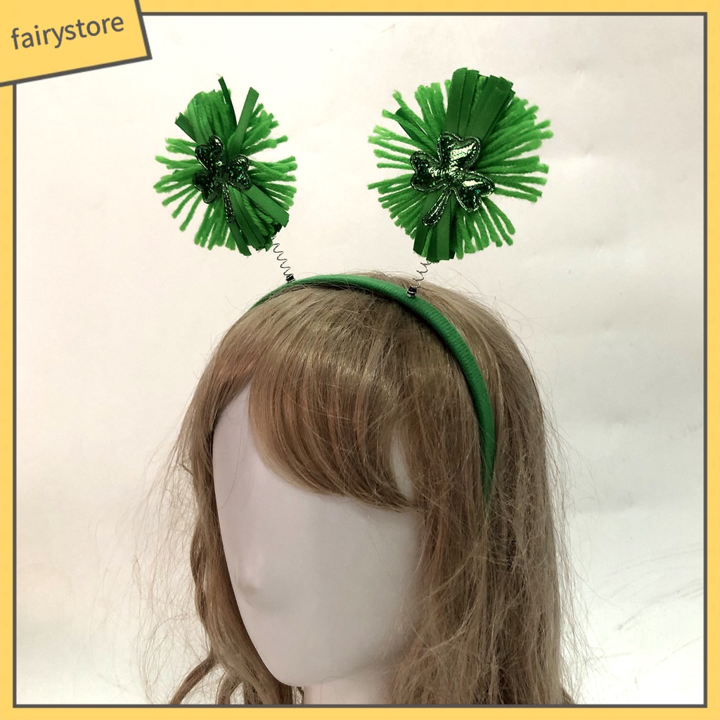 Băng Đô Cài Tóc Đính Cỏ Bốn Lá Chống Trượt Thiết Kế Vui Nhộn