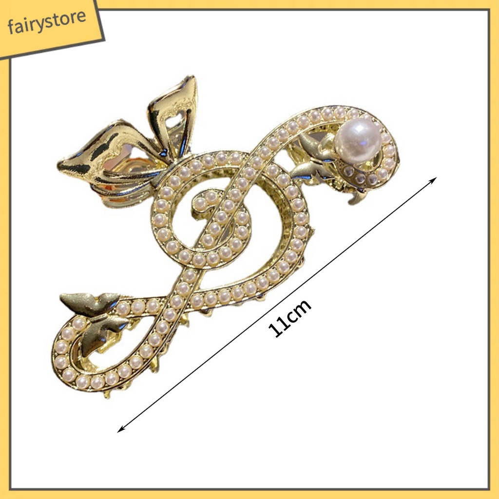 Kẹp Tóc Càng Cua Đính Đá Ngọc Trai Giả Hình Vảy Cá / Bướm Chống Trượt Trang Trí Tóc Đuôi Ngựa