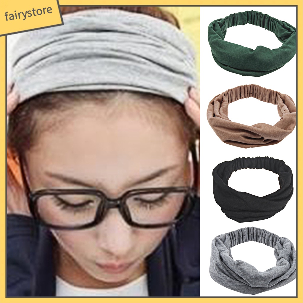 Băng Đô Cotton Pha Xoắn Bản Rộng Màu Sắc Ngọt Ngào