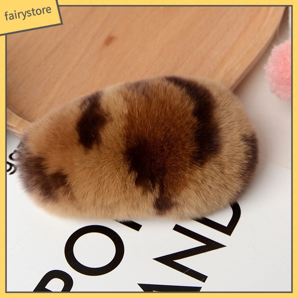 Kẹp Tóc Phủ Lông Giả Mềm Mại Thoải Mái Phong Cách Hàn Quốc