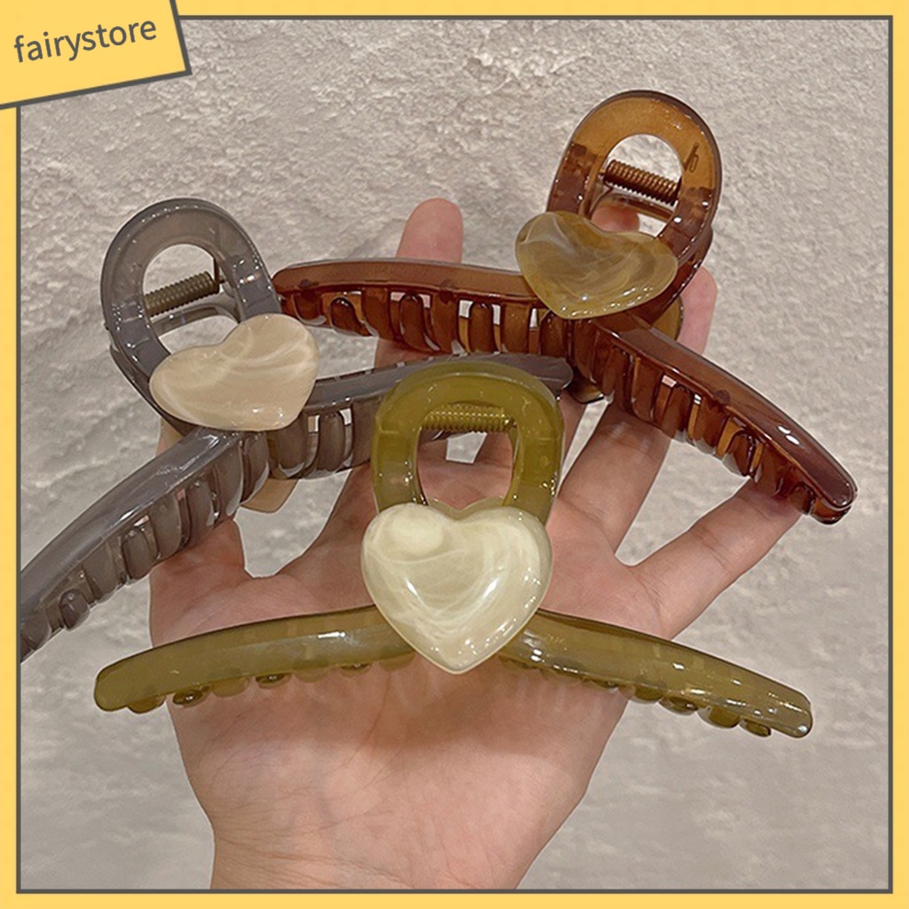 Kẹp Tóc Càng Cua Hình Trái Tim Màu Sắc Ngọt Ngào Cho Nữ