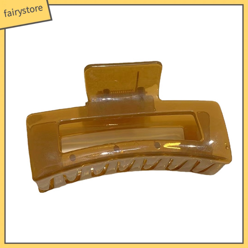 Kẹp Tóc Hình Vuông Cỡ Lớn Thiết Kế Trong Suốt Chống Trượt Tiện Dụng Cho Nữ