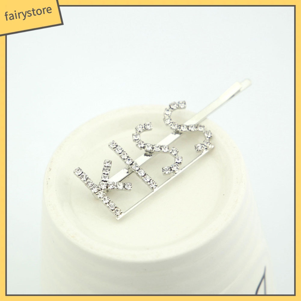 Kẹp Tóc Hợp Kim Đính Đá Hình Chữ Thời Trang Cho Nữ