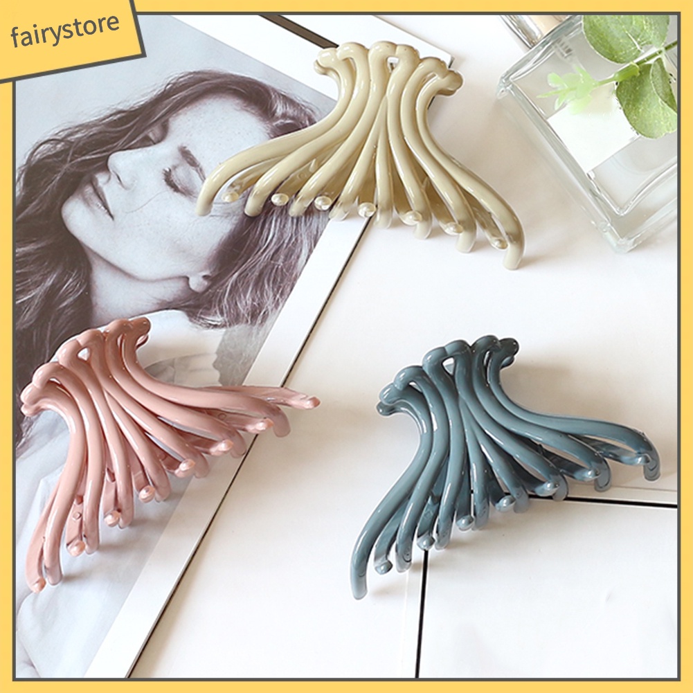 Kẹp Tóc Càng Cua Bằng Nhựa Màu Trơn Thời Trang Cho Nữ