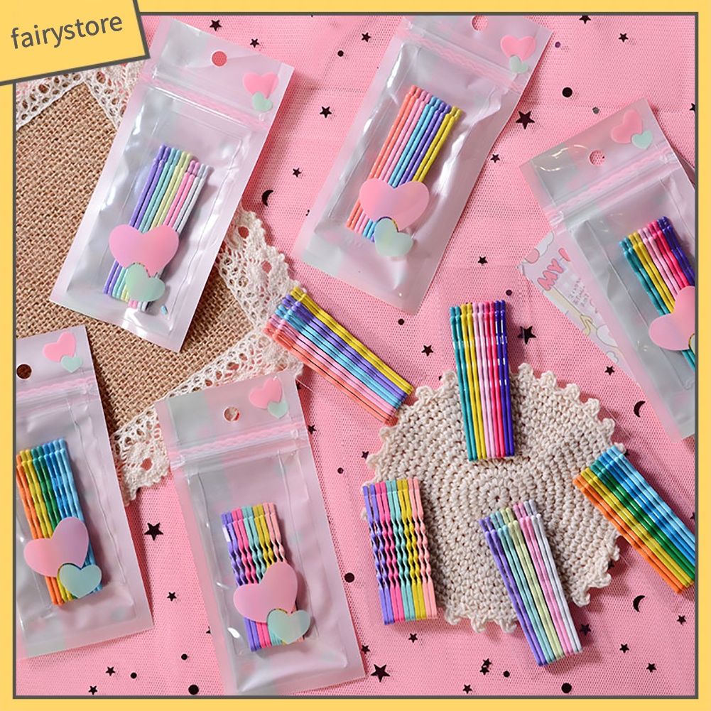 Set 10 Kẹp Tóc Lượn Sóng Màu Cầu Vồng Cho Nữ