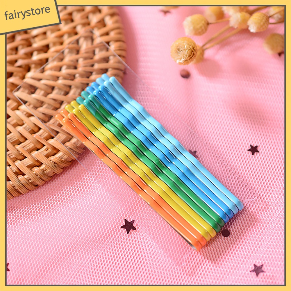 Set 10 Kẹp Tóc Lượn Sóng Màu Cầu Vồng Cho Nữ